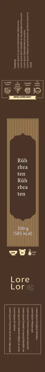 Etikett für braune, gebratene Lebensmittel