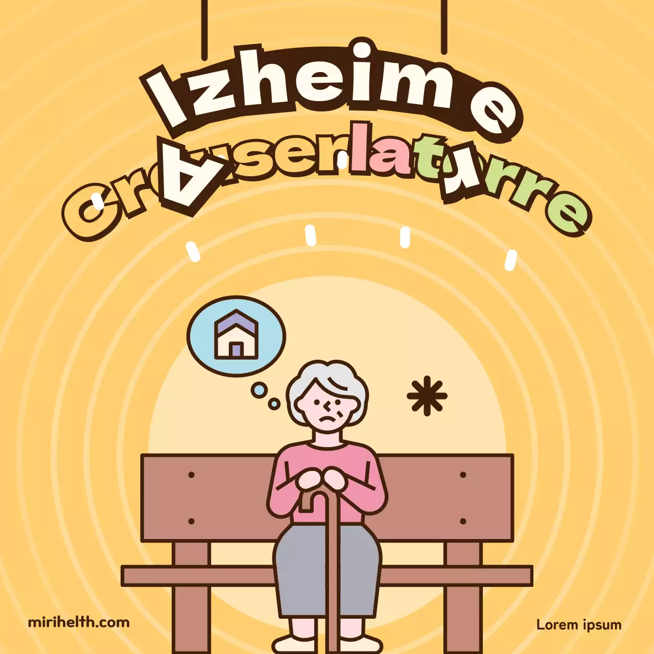 Informations sur la santé des personnes âgées atteintes de la maladie d'Alzheimer en jaune chartreuse bleu clair