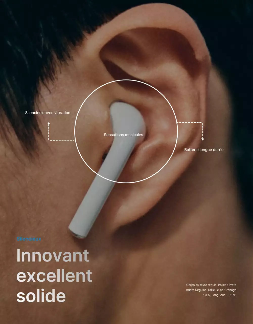 Page de détail du carnet de notes en noir et blanc