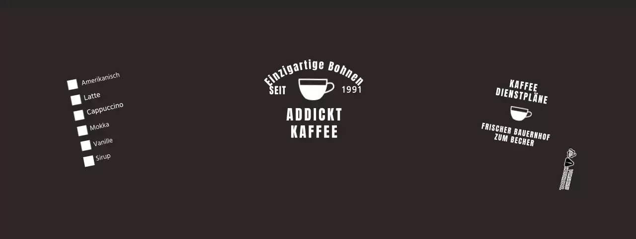 Pappbecher mit Cafe-Getränkekarte in Schwarz