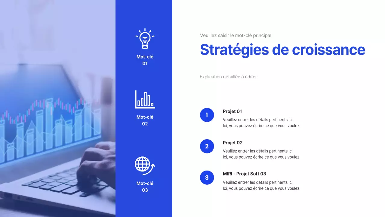 Profil de l'entreprise informatique en bleu (présentation)
