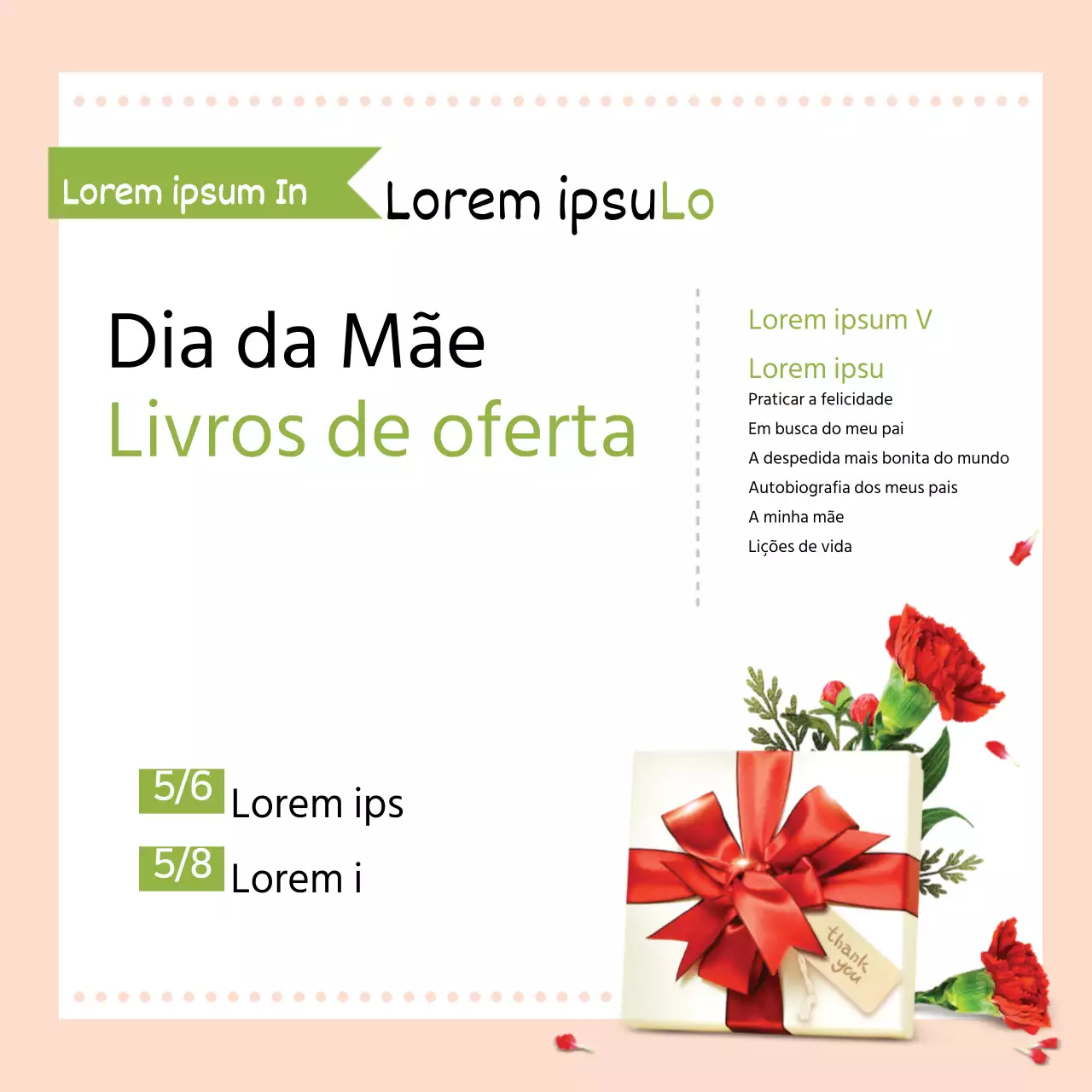 Livros de oferta para o Dia da Mãe