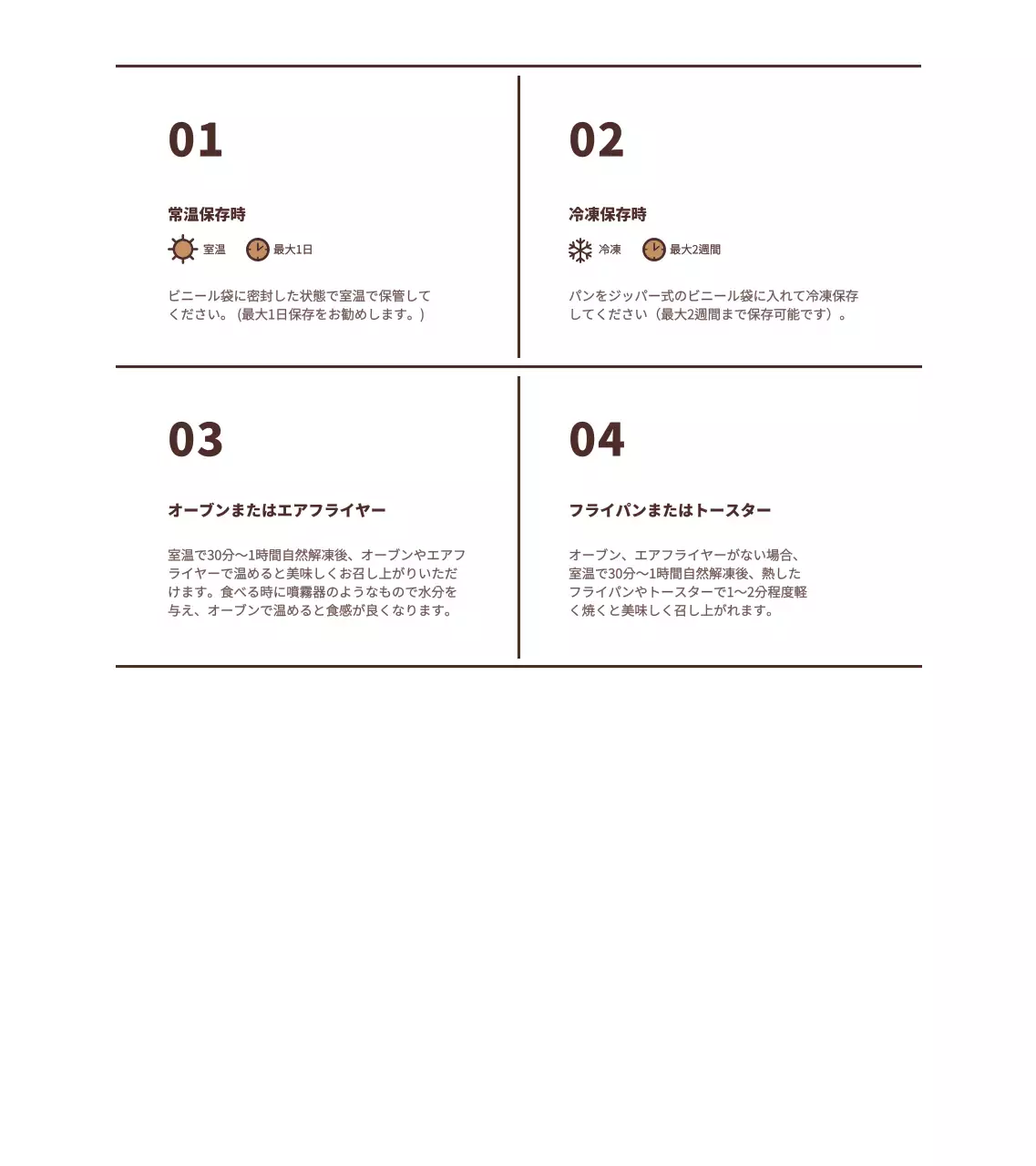 茶色のシンプルなテキストレイアウトスタイルのパン情報案内です。