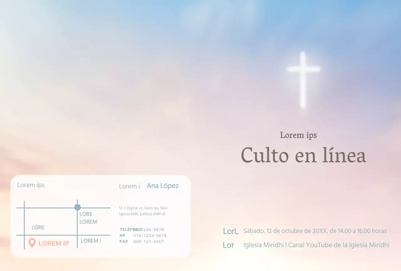 Gradient Online Worship Postales para Iglesias