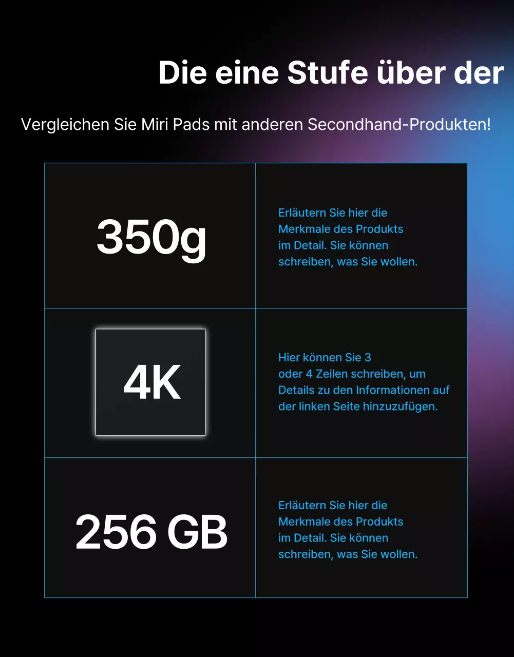 Black Blue Point Einfache und stilvolle Kleinanzeigenseite (Detailseite)