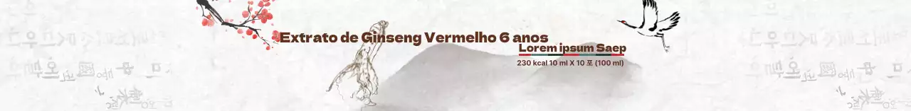 Rótulo de extrato de ginseng vermelho tradicional lavado a tinta cinzenta