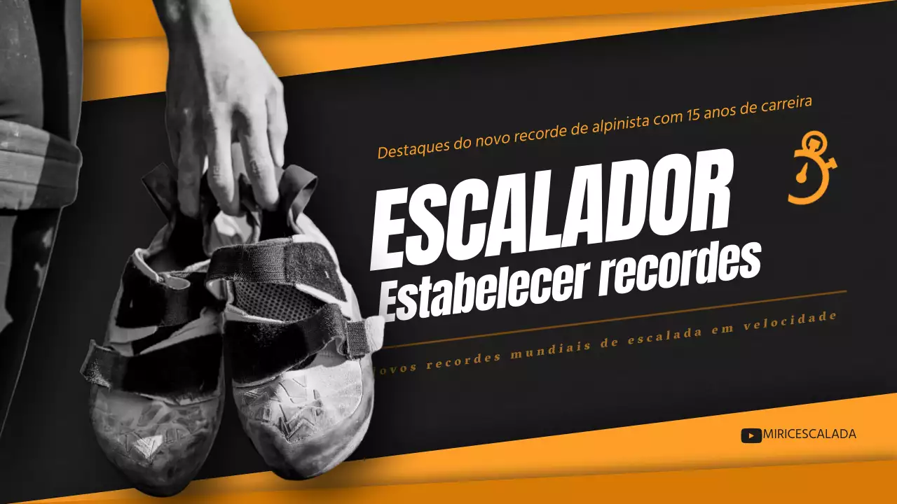 Destaques do registo de escalada em preto e amarelo