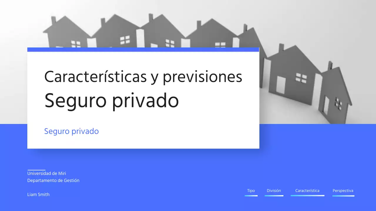 Una sencilla presentación de seguros en azul y azul claro