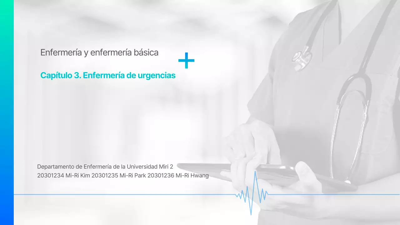 Gradiente Turquesa Fundamentos y Enfermería Básica Capítulo 3 Enfermería de Urgencias Presentación de Tarea para Enfermería Médica