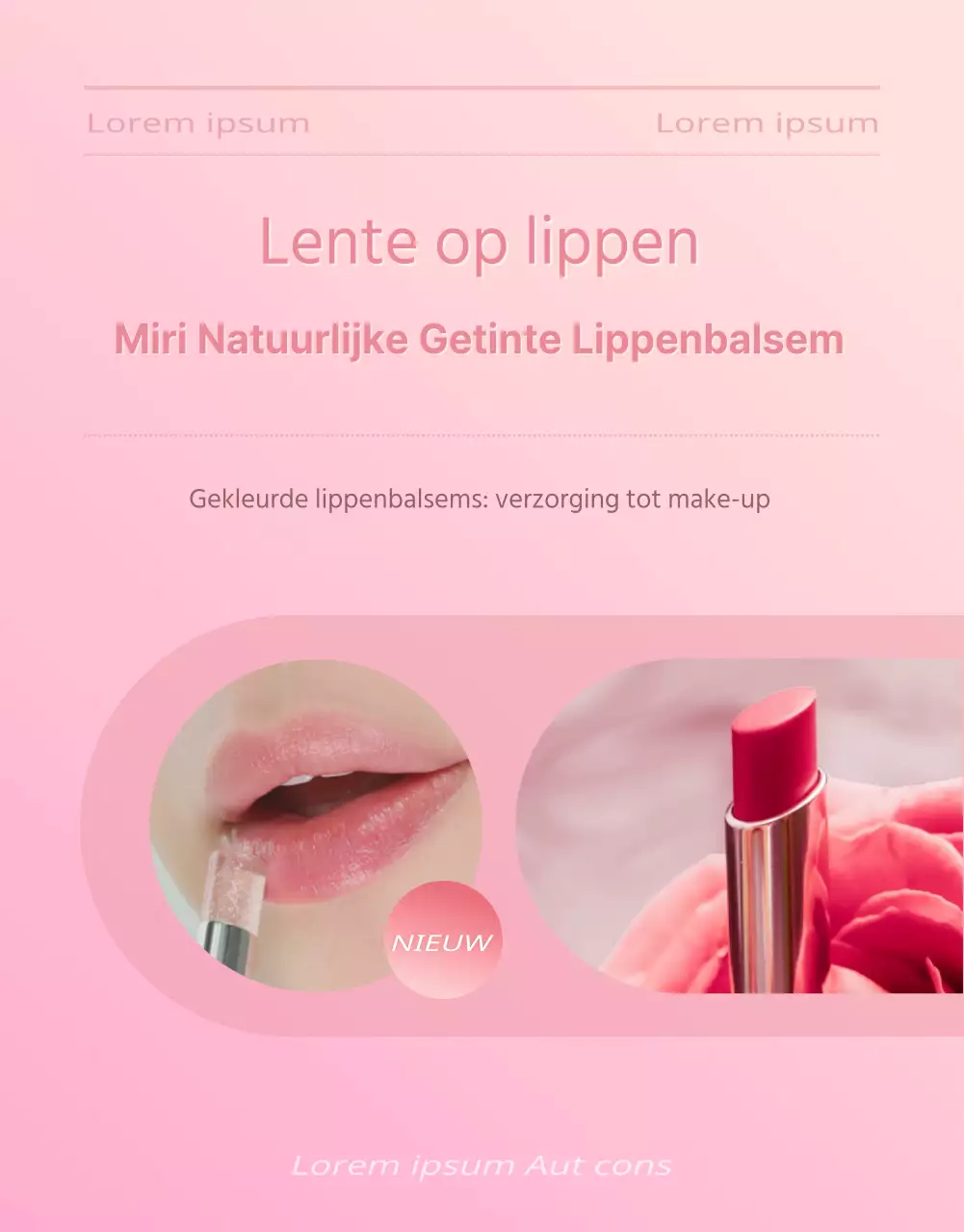 Eenvoudige cosmeticapagina met kleurverloop in roze