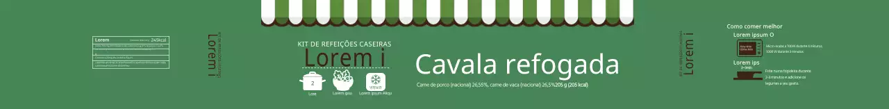 Rótulo com ilustração verde para a sopa de marisco Huangtai