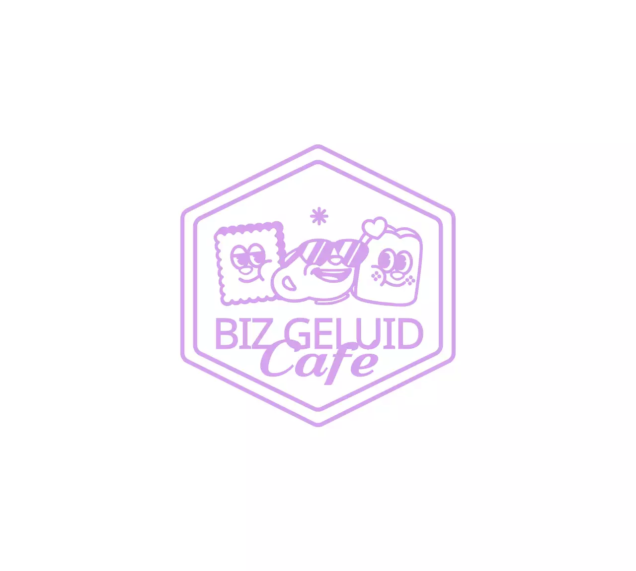 Leuke en hippe dessert karakter en tekst combinatie stijl voor cafe merchandise