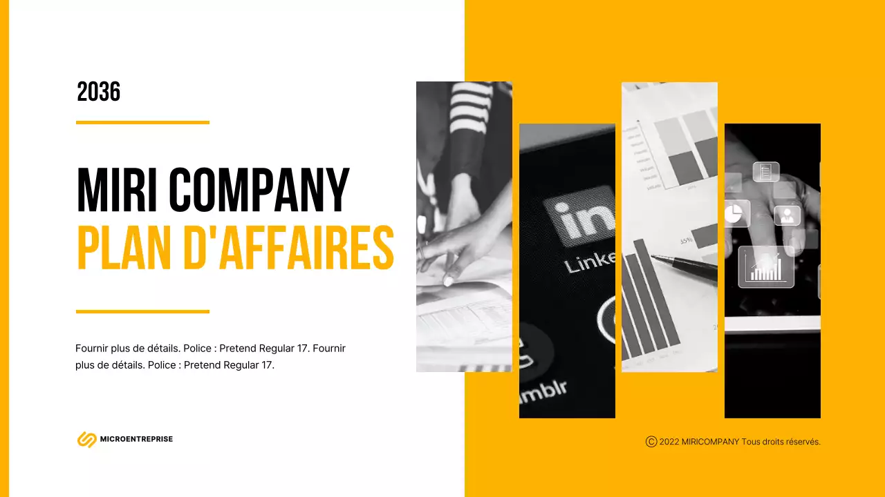 Plan d'affaires simple pour le Nouvel An en blanc et orange