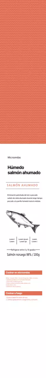 Salmón ahumado multicolor producto de pescado a la plancha