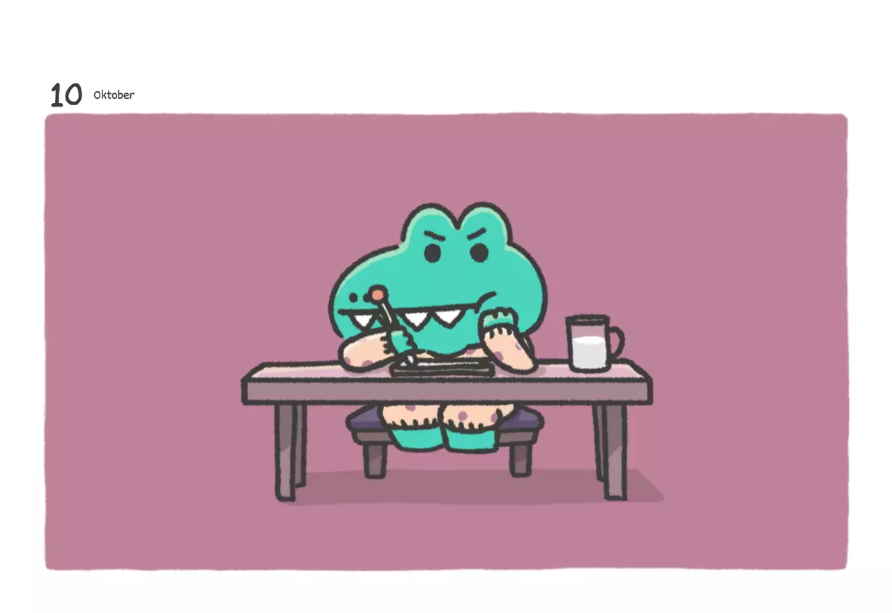 Ein Kalender mit einem niedlichen Argo-Illustrationskonzept