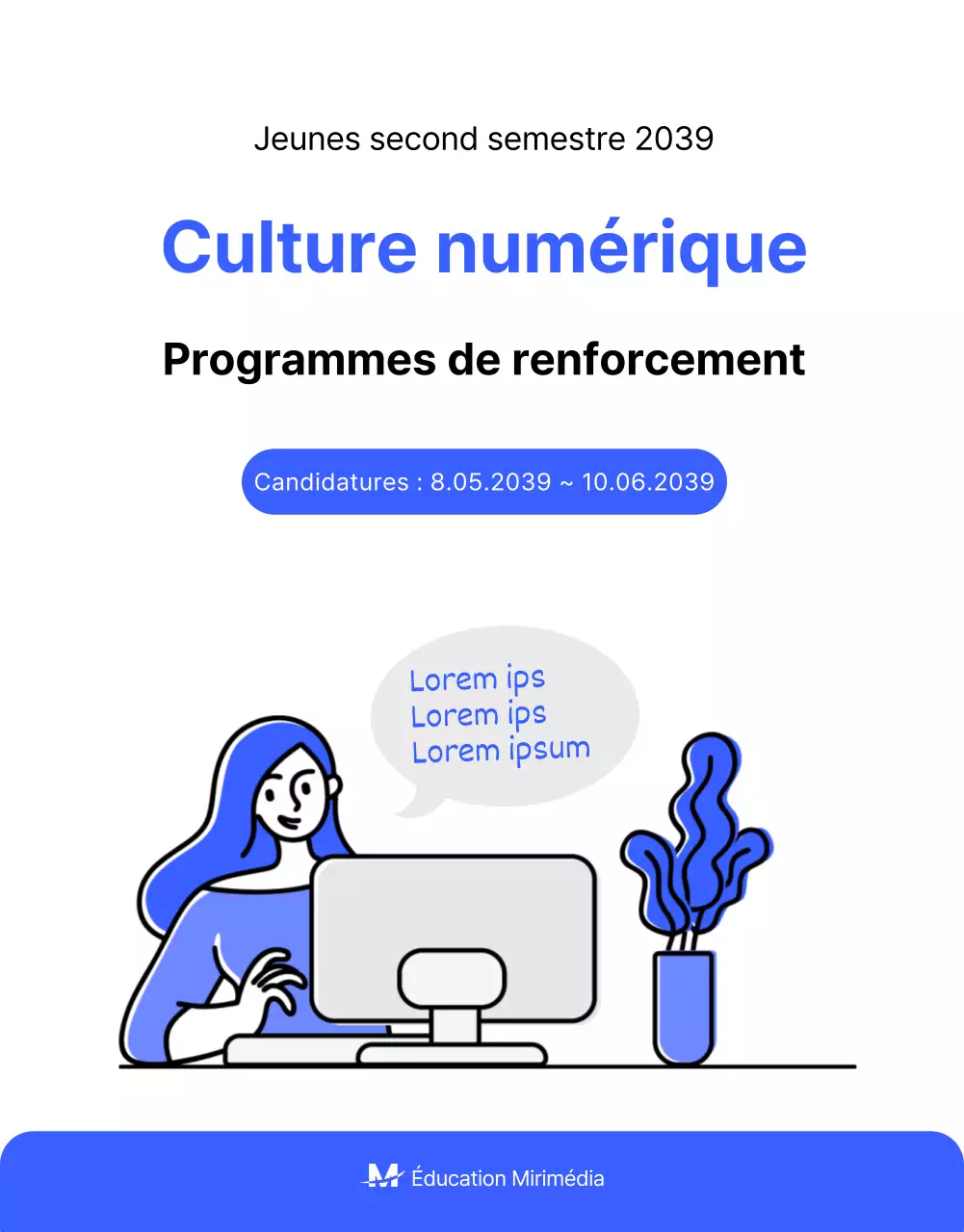Guide des programmes d'éducation à la littératie numérique en bleu et en noir et blanc