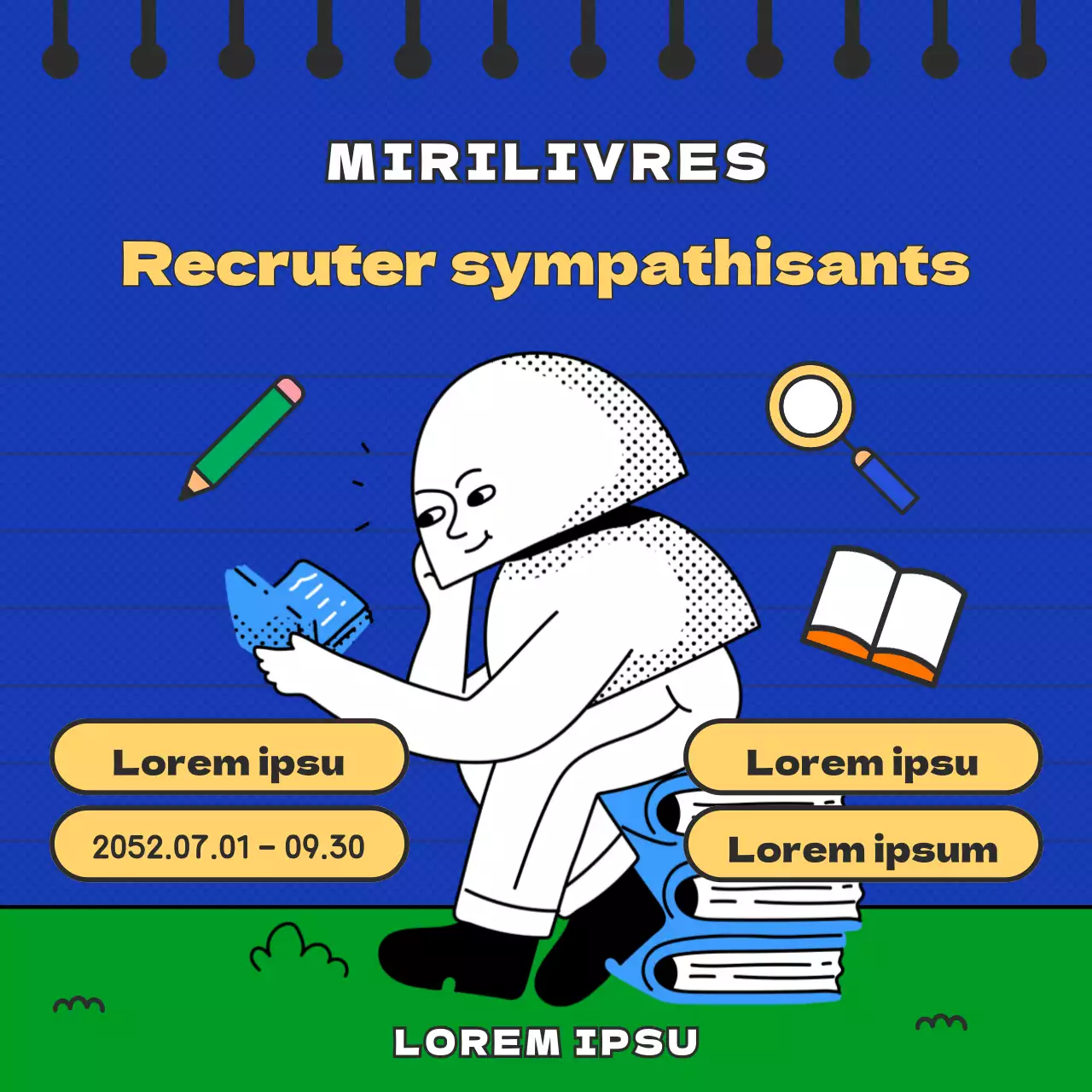 L'éditeur du concept rétro bleu et vert cherche des soutiens