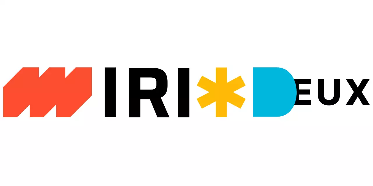 Un logo composé d'un mélange de formes simples et d'alphabets dans différentes couleurs et en noir.