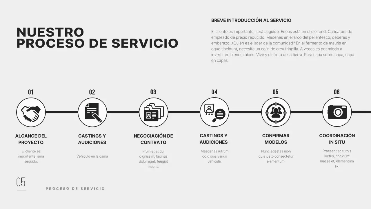Perfil de empresa de agencia de modelos limpio y moderno en negro.