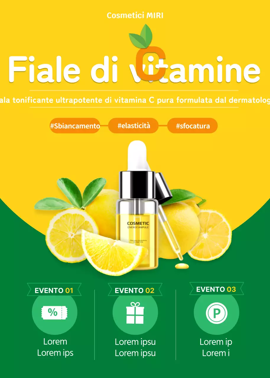 Un semplice primer per eventi cosmetici giallo e verde