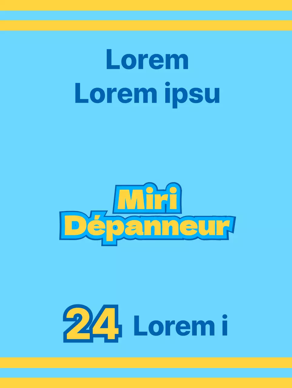 Dépanneur avec des icônes bleues et jaunes promouvant divers services