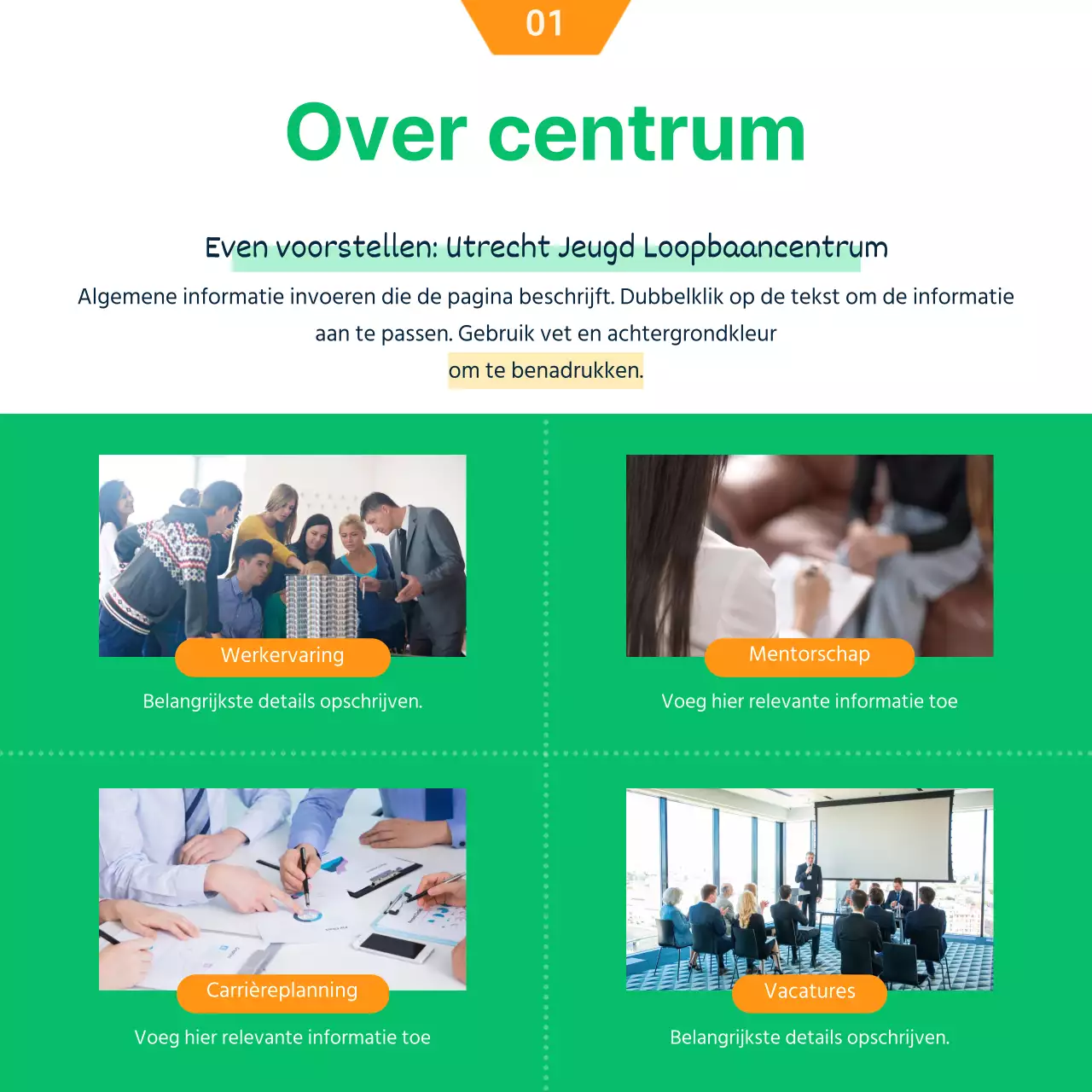 Groen en Oranje Illustratie Concept Rekrutering van universiteitsvrijwilligers