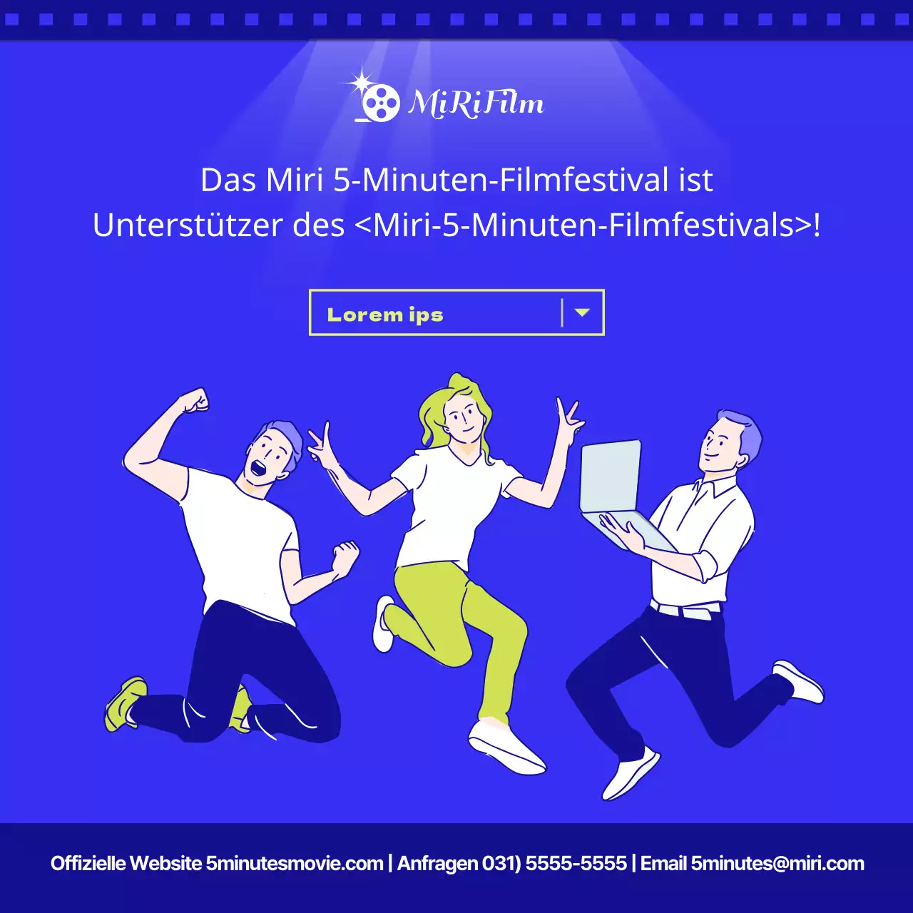 Anwerbung von Unterstützern des blauen und gelben Filmfestivals