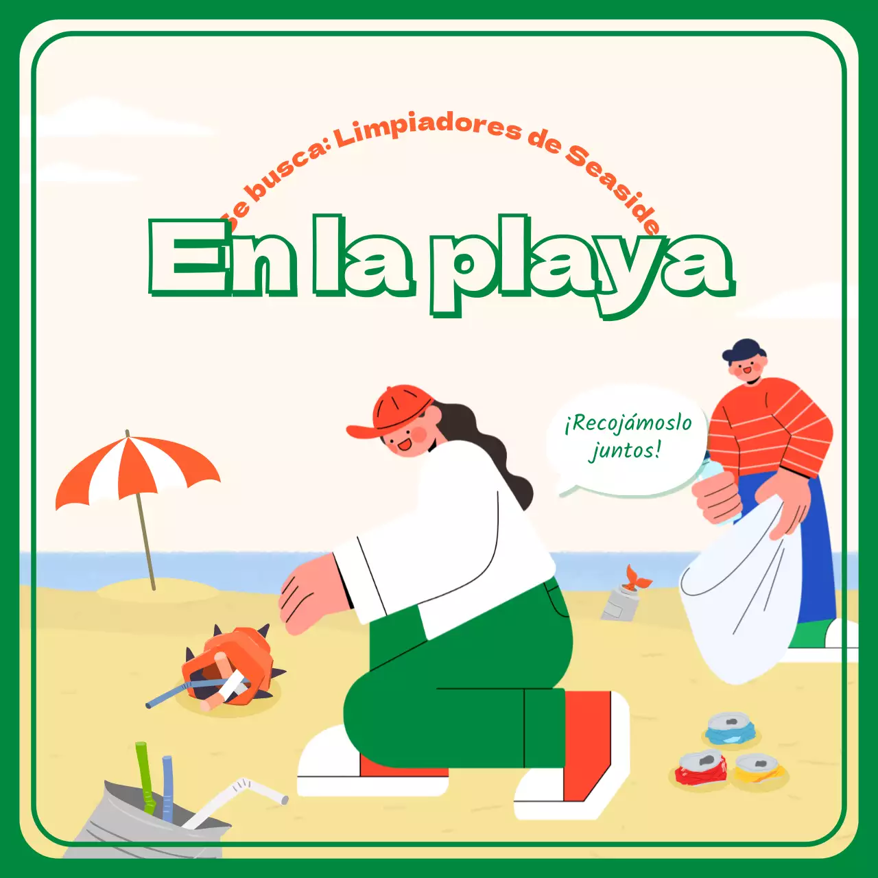 Green Orange Beachcombing CardNoticias