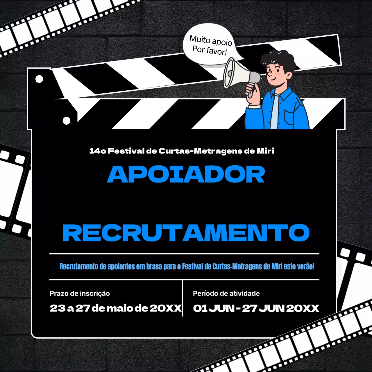 Convite à apresentação de apoios para o Festival de Cinema Blue Film Concept