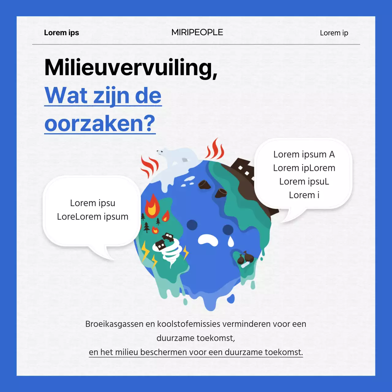 Wereldbevolkingsproblemen in blauw-wit KaartNieuws