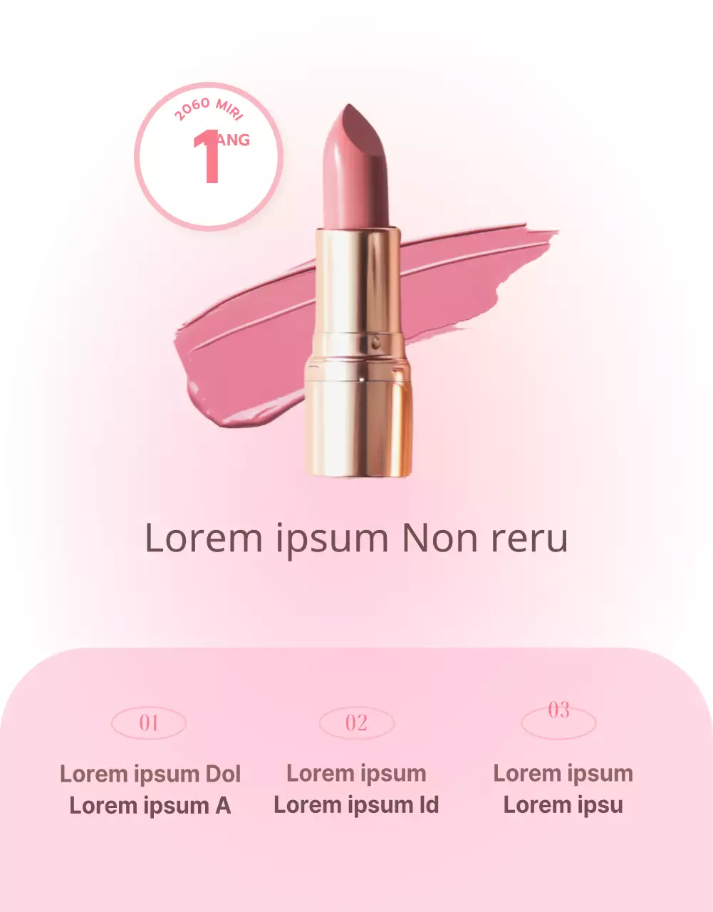 Eenvoudige cosmeticapagina met kleurverloop in roze