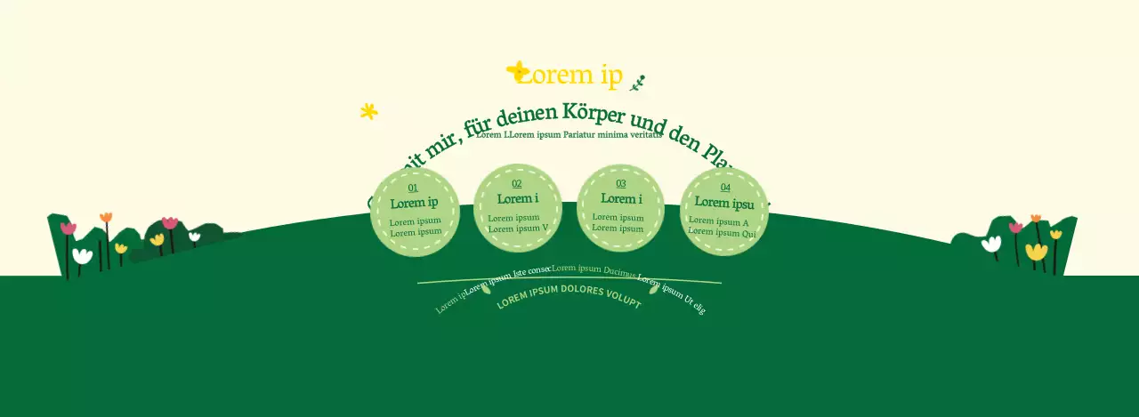 Über die grün-gelbe Kampagne "Zu Fuß zur Arbeit" im sauberen Stil