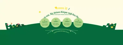 Über die grün-gelbe Kampagne "Zu Fuß zur Arbeit" im sauberen Stil