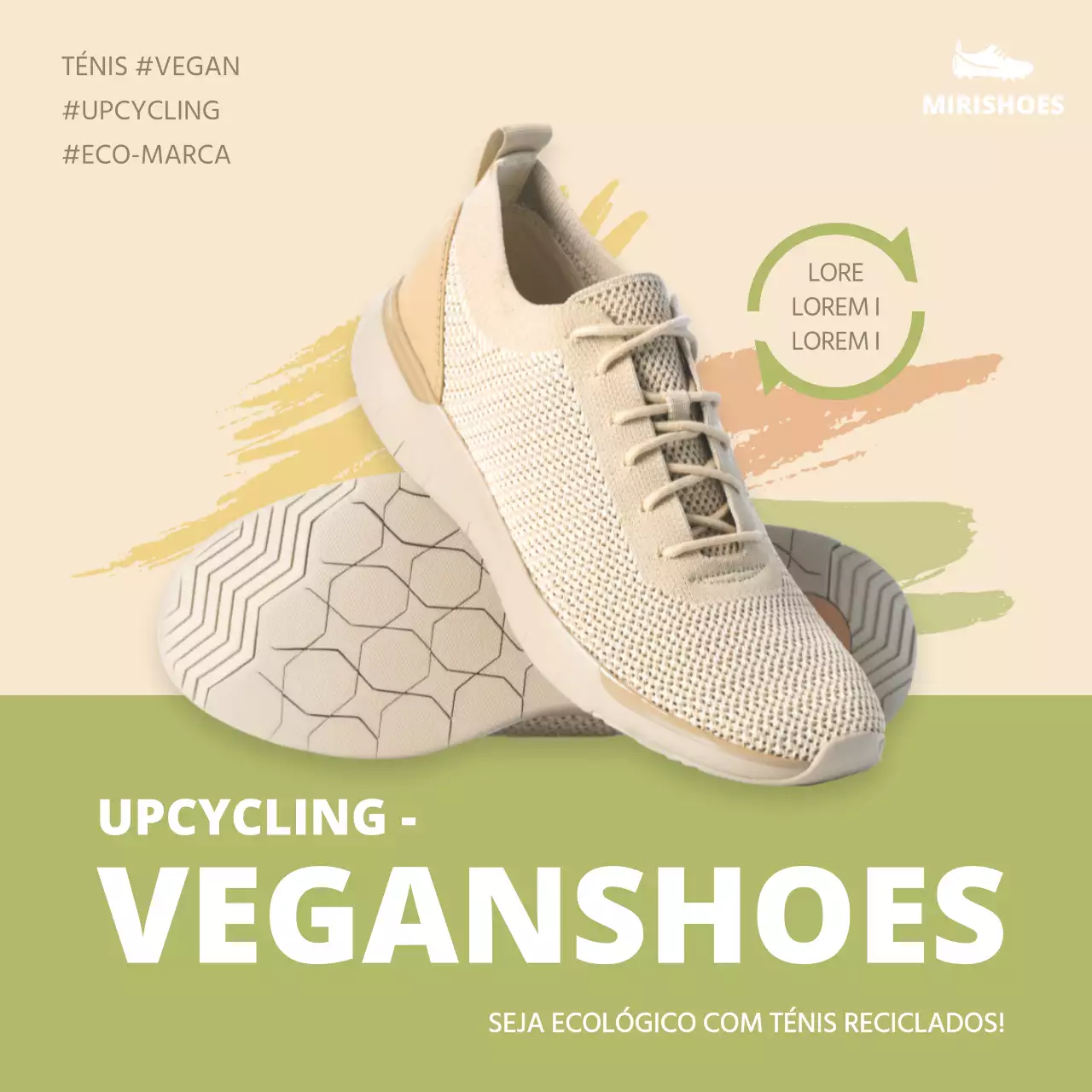 Ténis vegan em tons suaves Feed do Instagram