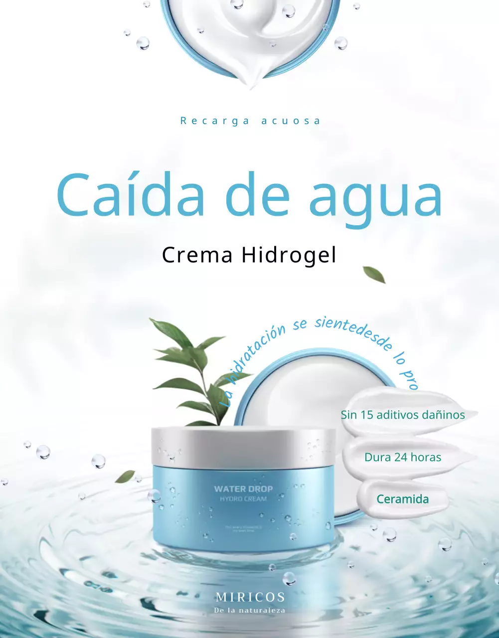 Hidratantes veganos de tonos azules página detallada