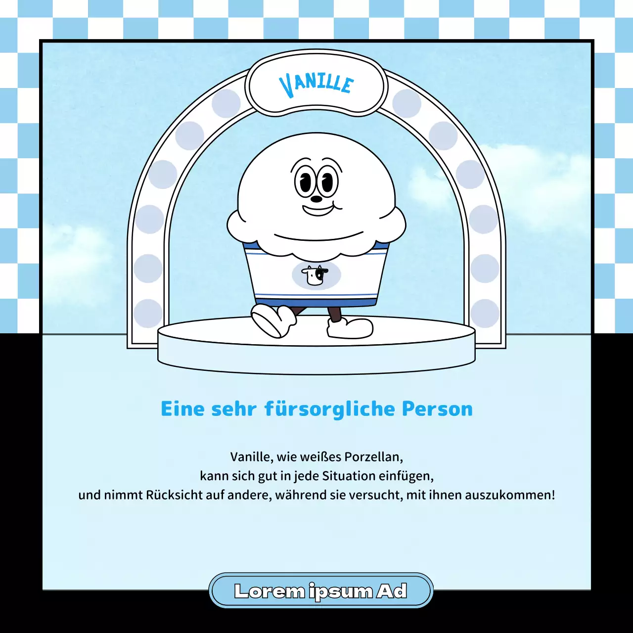 Nette Retro-Charakter Illustration Stil Eis Zeichen in rosa Minze Schokolade Farbe