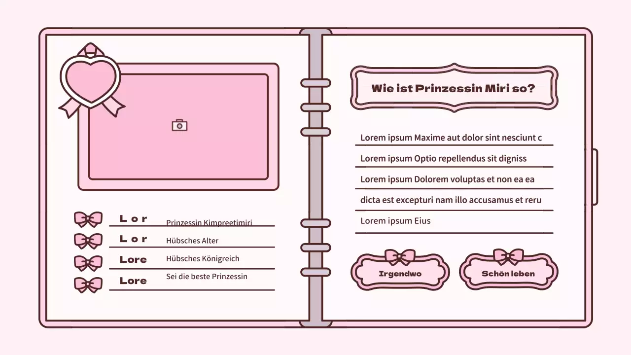 Niedliches Tagebuch-Konzept-Präsentationskit in Rosa