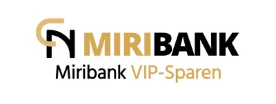 Einfaches, klares Symbol-Logo in Braun und Schwarz zur Information und Förderung von Banksparinformationen