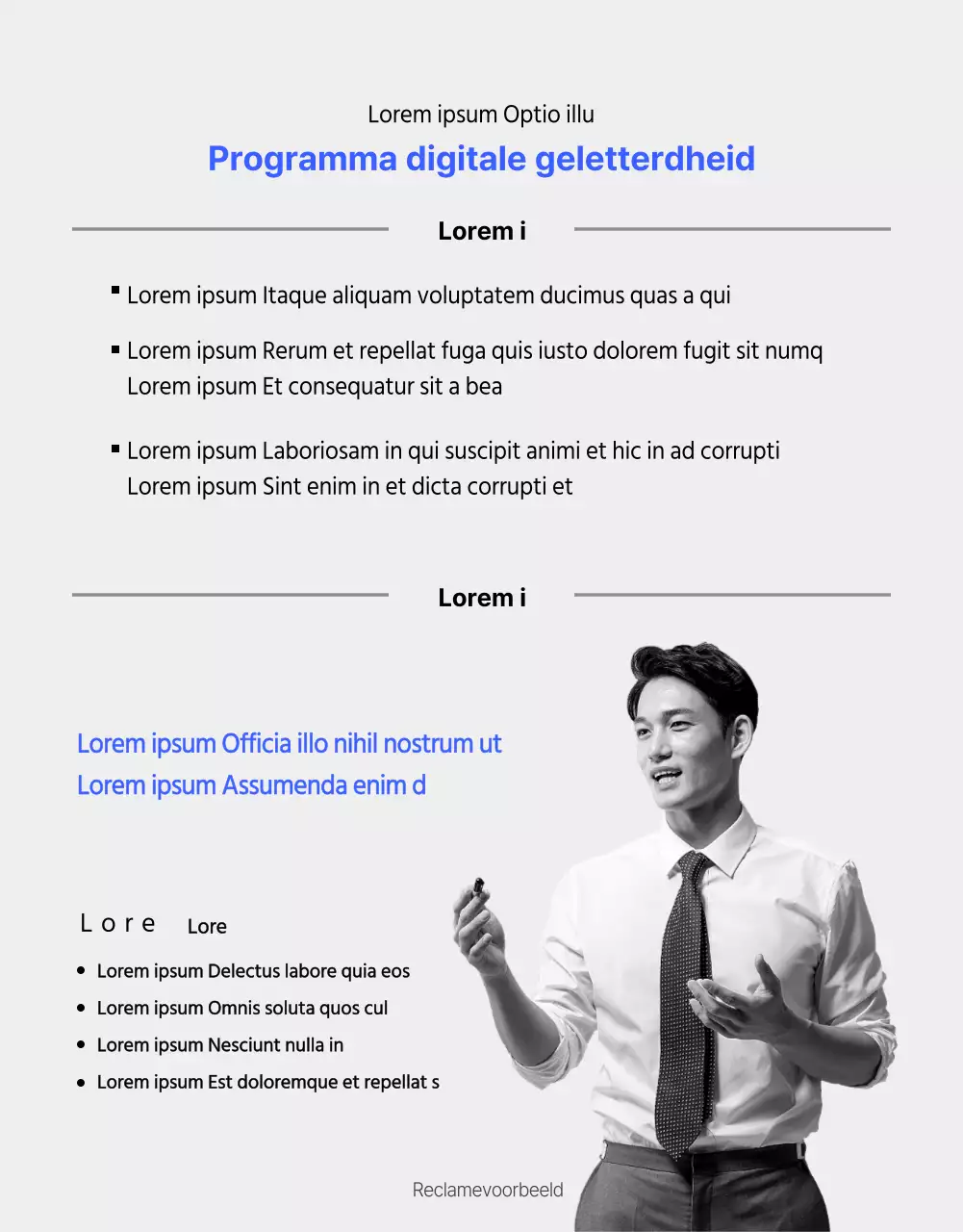 Een gids voor onderwijsprogramma's over digitale geletterdheid in blauw en zwart-wit