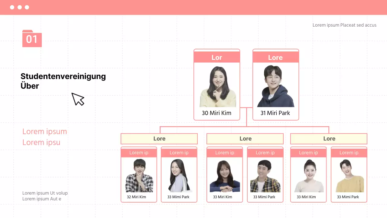 Ankündigung der Plenarsitzung zum Semesterende in schlichtem Beige und Rosa