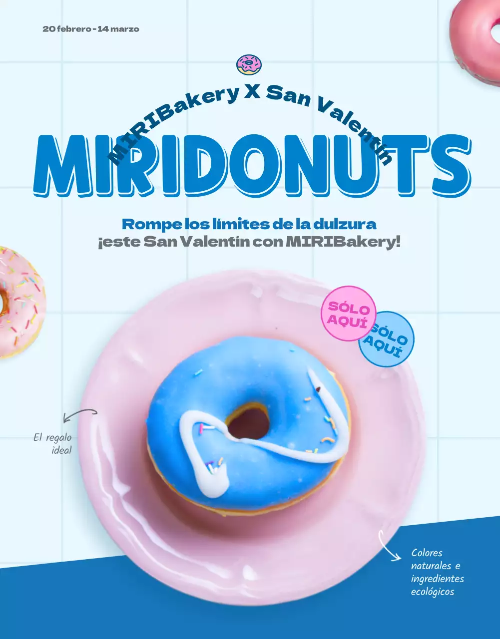 Vender donuts con un bonito concepto azul