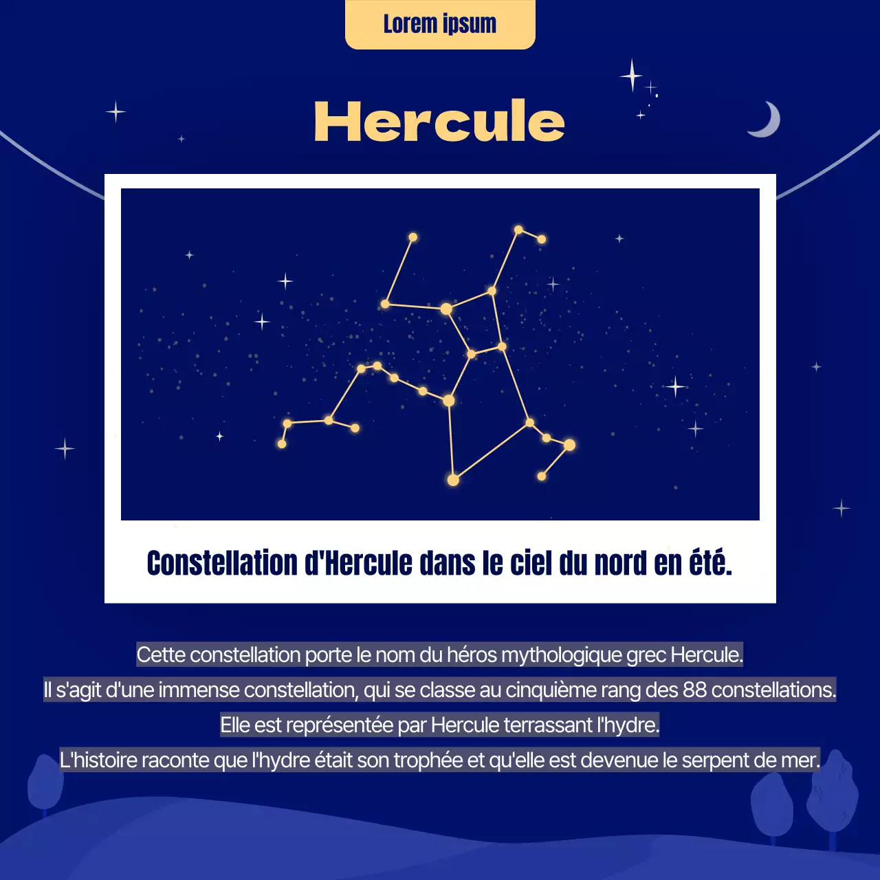 Horoscope d'été illustré en bleu et jaune CardNews