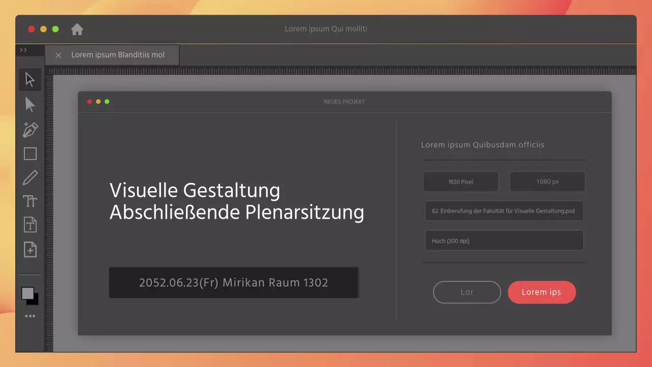 Programmkonzept in grau und rot Abschlussplenum