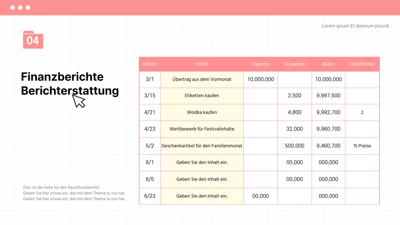 Ankündigung der Plenarsitzung zum Semesterende in schlichtem Beige und Rosa