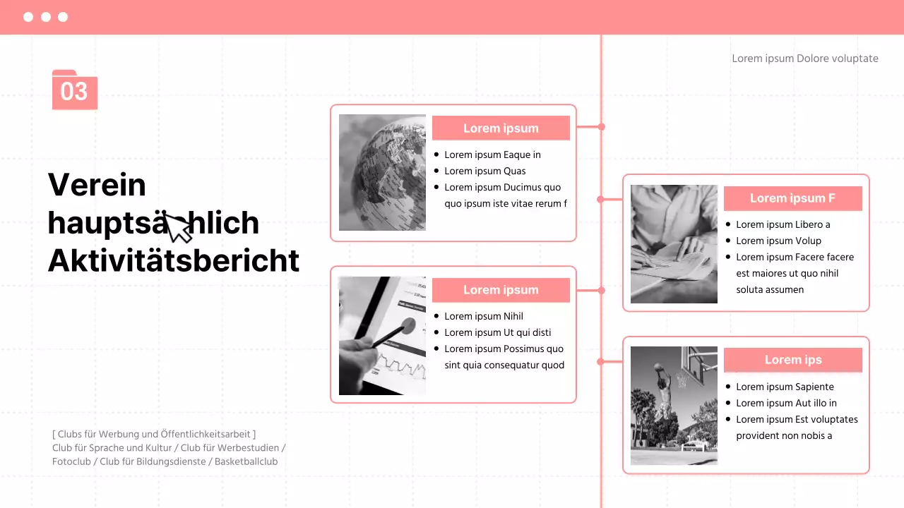 Ankündigung der Plenarsitzung zum Semesterende in schlichtem Beige und Rosa
