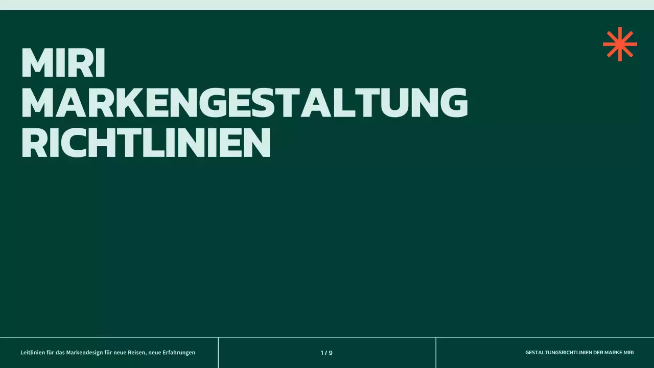Einfache Markenrichtlinien in Grün mit orangefarbenen Akzenten