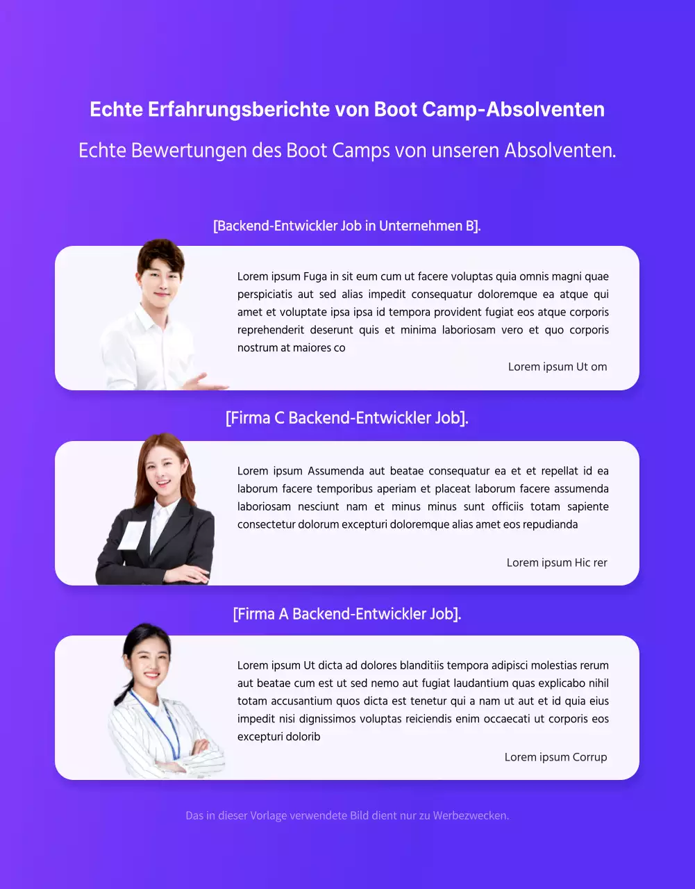 Coding Academy Schulung in Lila und Schwarz