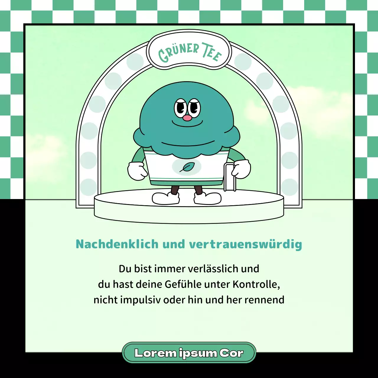 Nette Retro-Charakter Illustration Stil Eis Zeichen in rosa Minze Schokolade Farbe