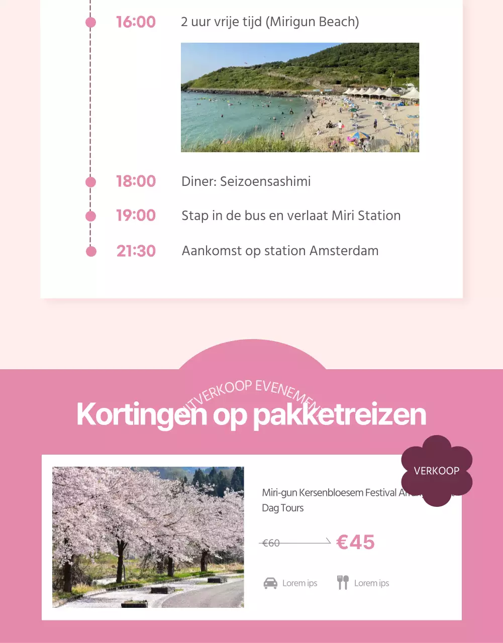 Kersenbloesemtours met een roze twist promoten