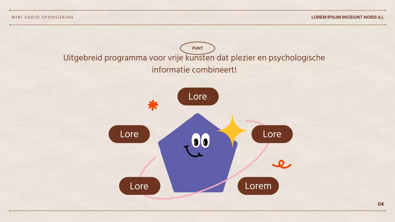 Het voorstel van webtalent Hyun Chan met een papieren achtergrond en kleurrijke geometrische vormen